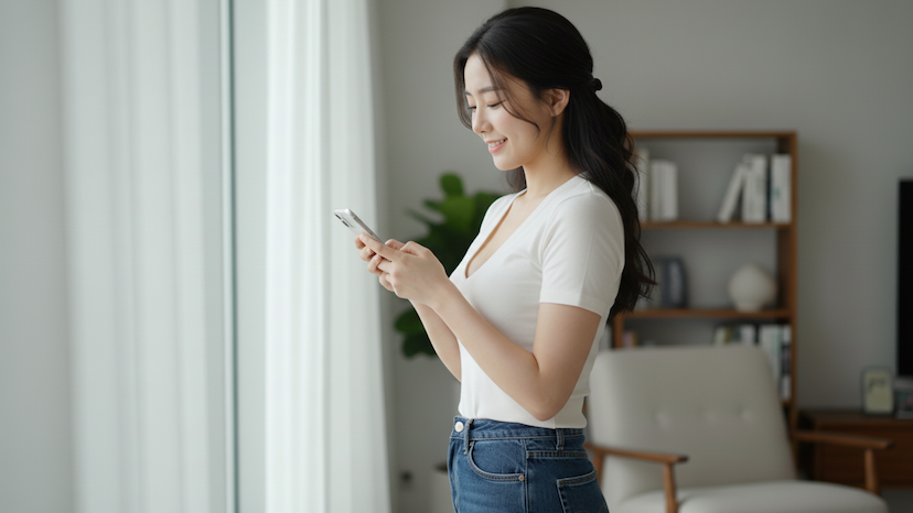 은혜노트로 야외에서 묵상하는 모습